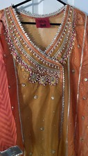 Zahra Ahmad Mehndi 3 Piece Suit womens clothes asian pakistani salwar kameez.