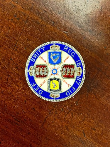 Victorian silver coin - silver, brooch