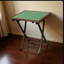 Antique Folding Mahogany Campaign Card Table