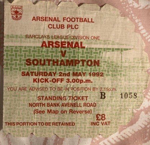 Arsenal southampton 1992 - southampton,