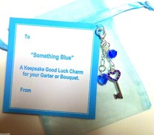 Something Blue Swarovski Elements Key to my Heart Good Luck Bride Clip-on Charm 