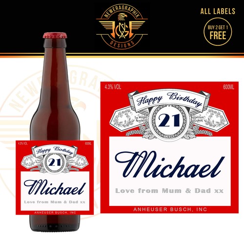 Personalised lager beer - lager/beer, bottle