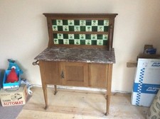 Victorian marble topped oak wash stand