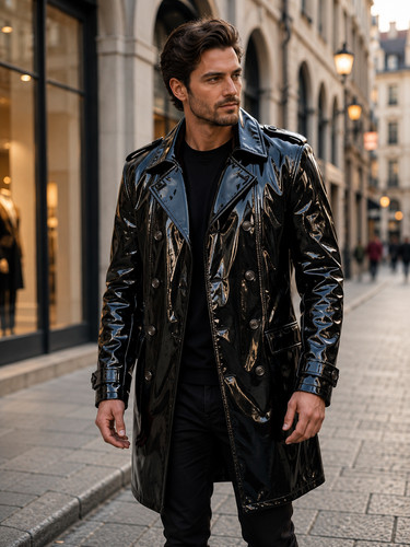 Pvc trench coat - pvc,