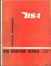 BSA BANTAM D10,175,3 & 4 SPEED,SUPREME,SILVER 1966,1967 FACTORY WORKSHOP MANUAL