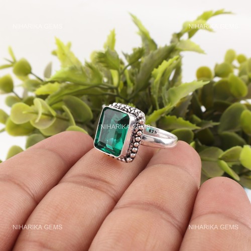 925 silver green emerald - silver,