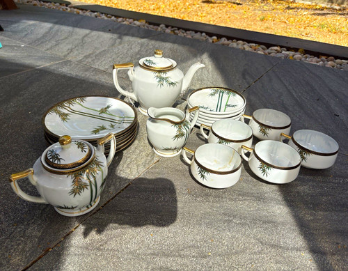 Japanese kutani tea set - japanese,