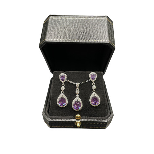 White gold finish purple - white,
