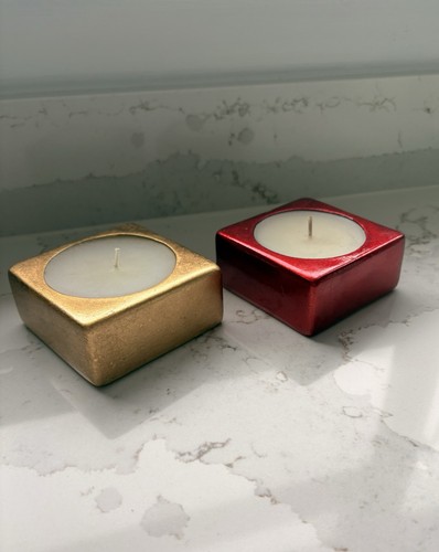 Pair ceramic candles - ceramic,