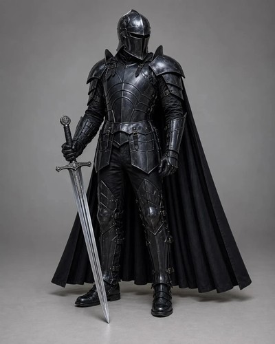Black knight armor set - black,