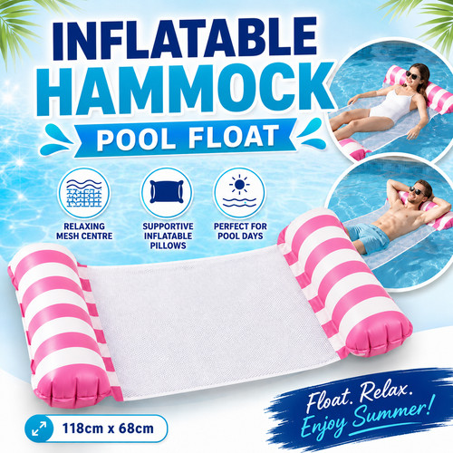 Pink water hammock inflatable - pink,