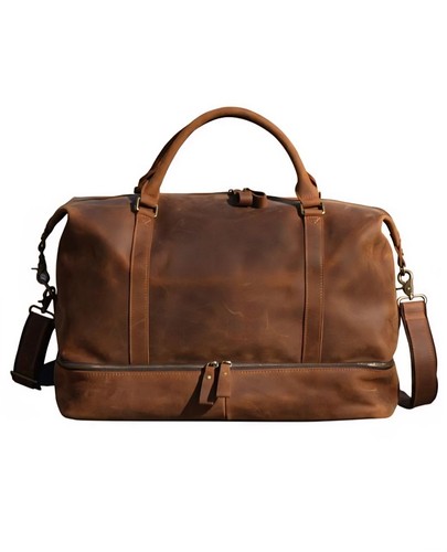 Touri brown leather weekend - brown,