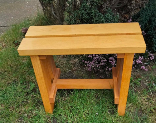 Solid oak small bench - , seat