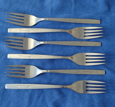 Six Oneida Vanessa Stainless Dessert Forks 17.5 cm