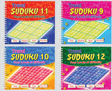 SUDOKU PUZZLE BOOKS PADS 135 NUMBER GRIDS IN EACH TRAVEL ADULT SKILL