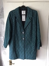 NOMADS. FAIR TRADE FASHION TAPESTRY STYLE BUTTON UP COAT  18 TURQ/BLACK MIX BNW