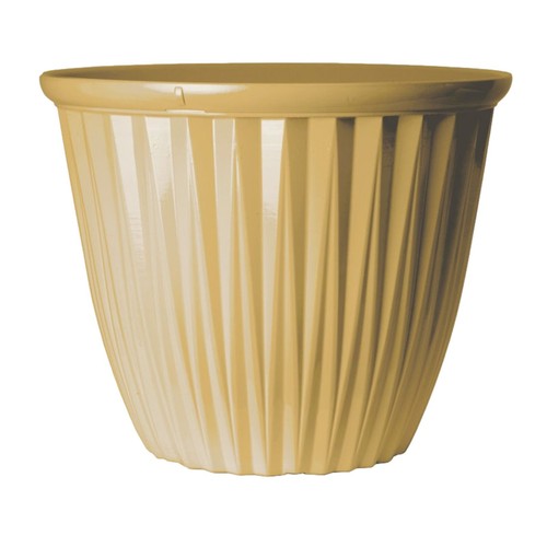 Round plastic yellow plant - yellow,