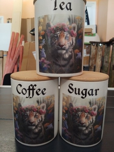 Hand decorated tiger - decorated, design
