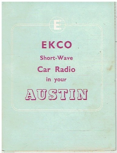 Austin sheerline ekco model - austin,