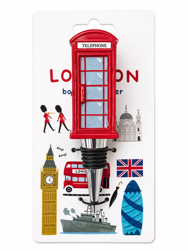 Red telephone box bottle - red,
