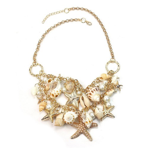Lady necklace seashell - necklace,