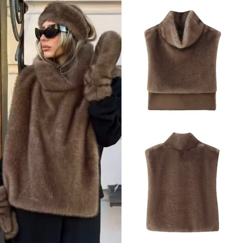 Fluffy faux fur - vest, eco