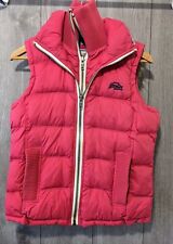Ladies Superdry Gilet Pink Quilted Outer  - Check Cotton Lining UK Size Small