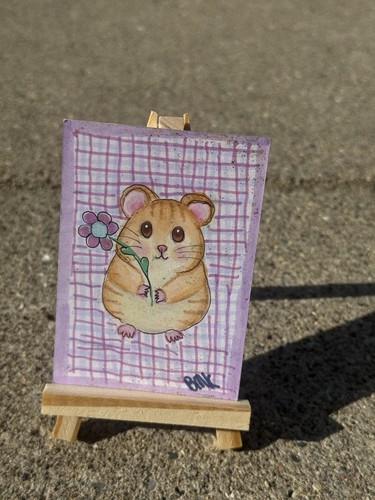 Aceo original art hamster - aceo,