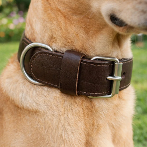 Handmade genuine brown leather - brown,