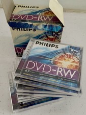 PHILIPS DVD + RW / 4.7GB / 120 Min / 1-4 Speed 10 Discs New, Sealed