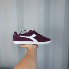 *RARE* UK 9 - Diadora Borg Viz Burgundy Suede Mens Vintage tennis Shoes C6969
