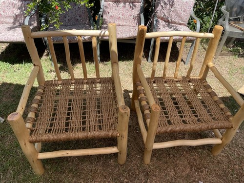 Hand made wooden - cane, woven