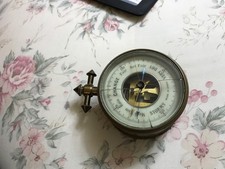 3” diameter c1900 Brass Barometer broken glass made in Paris