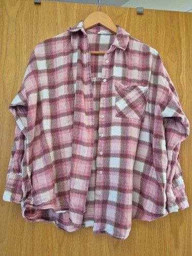 Oversized tartan flannel shirt - oversized,