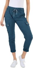 Women's Italian Plain High Waisted Magic Pants Casual Look Pockets Stretchy Jean