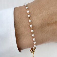 Dainty Pearl Shell Bracelet Wedding Vintage Elegant Bangle Summer Jewellery Gift