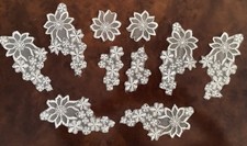 8 x IVORY EMBROIDERED FLOWER