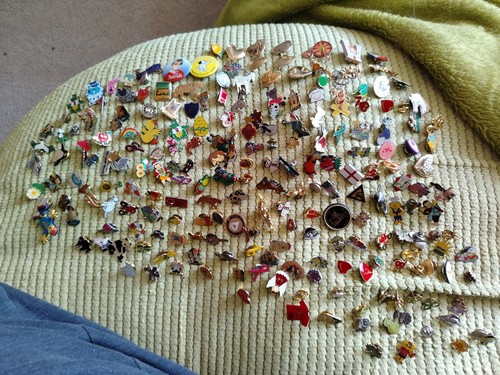Over 200 pin badges - 200, enamel