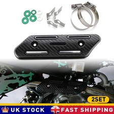 Universal Chrome Exhaust Muffler Pipe Heat Shield Cover Heel Guard Motorcycle UK