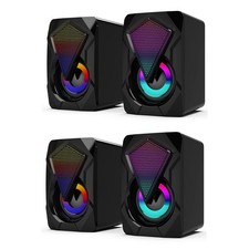 2X X2 Computer Speakers with Subwoofer for PC Desktop Computer LED Lighting7485