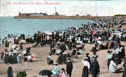 1908 morecambe the sands - morecambe, old