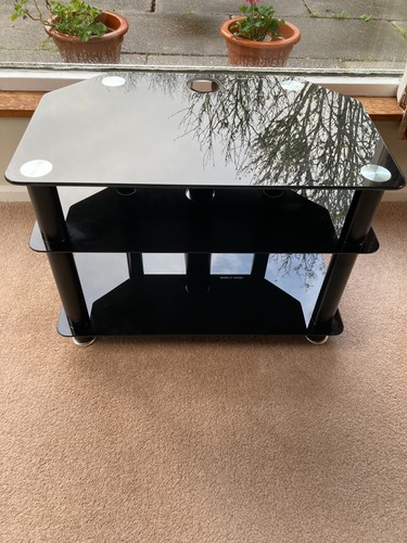 Retro black glass hi fi - retro, hi-fi