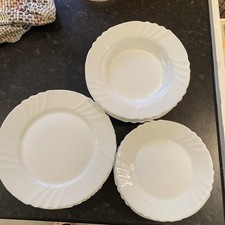 Bormioli Rocco White Dinner Plates x 6 Side Plates x 8 Bowls x 6