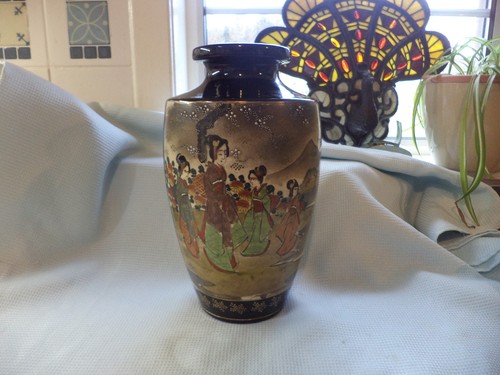 Large japanese satsuma vase - satsuma,