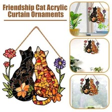 Cat window hanging stained
