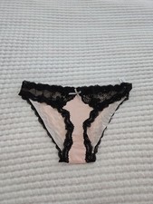 Peach And Black Lace Underwear Panty Uk 10-12