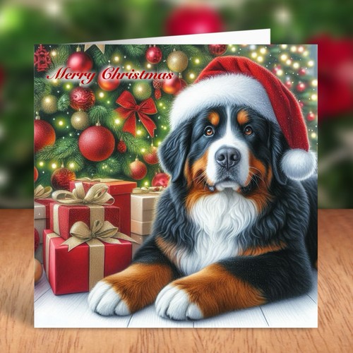 Bernese mountain dog christmas - mountain,