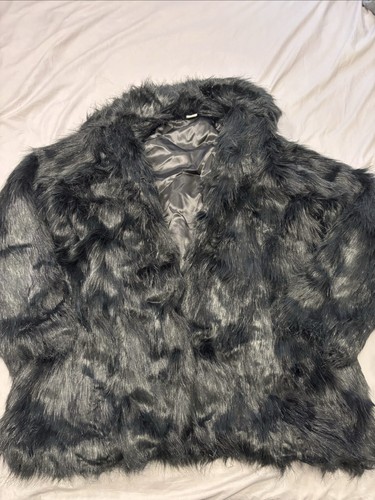 Cotton traders black faux fur - black,