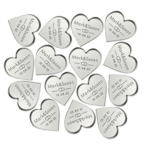Personalised heart tokens - personalised,