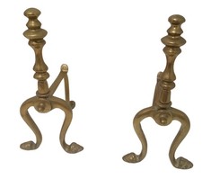 Brass Fireplace Andirons Fire
